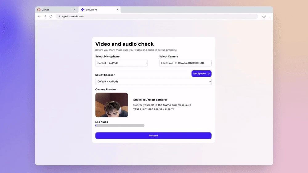 Test Speaker on setup screen