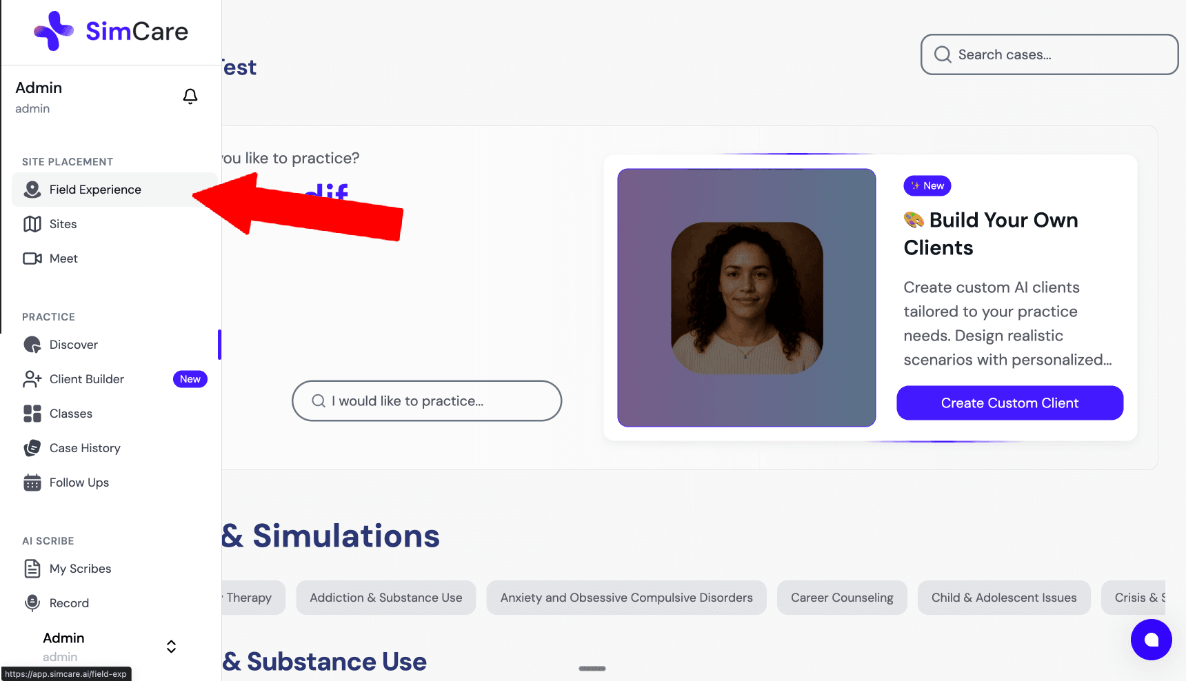 Coordinator Sidebar Options