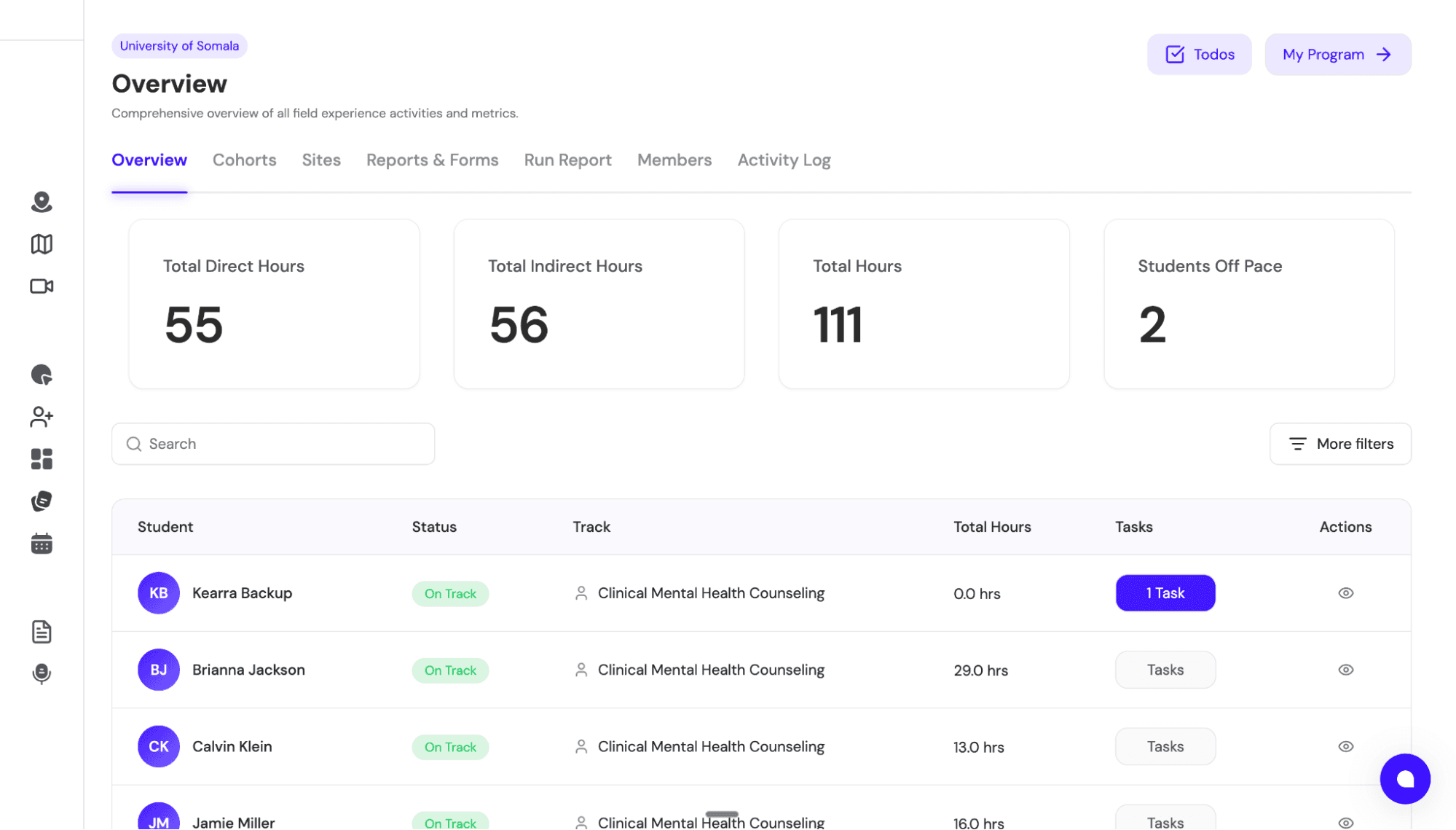 Field Experience Page View