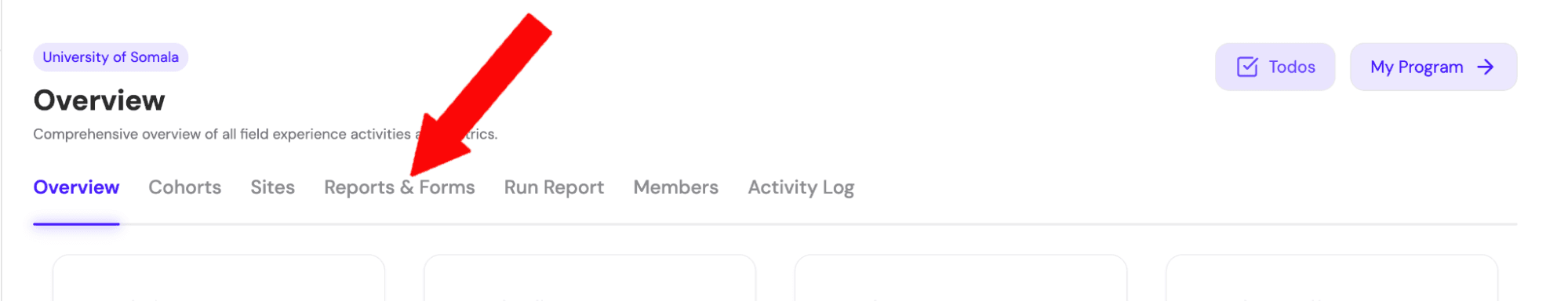 Reports and Forms Tab Overview