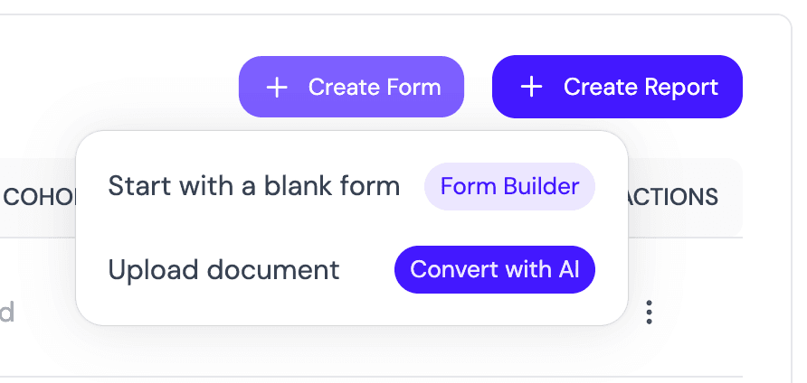 Form Creation Options
