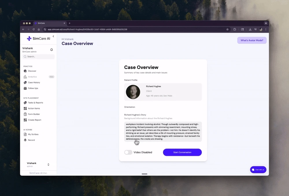 Click Start Conversation button