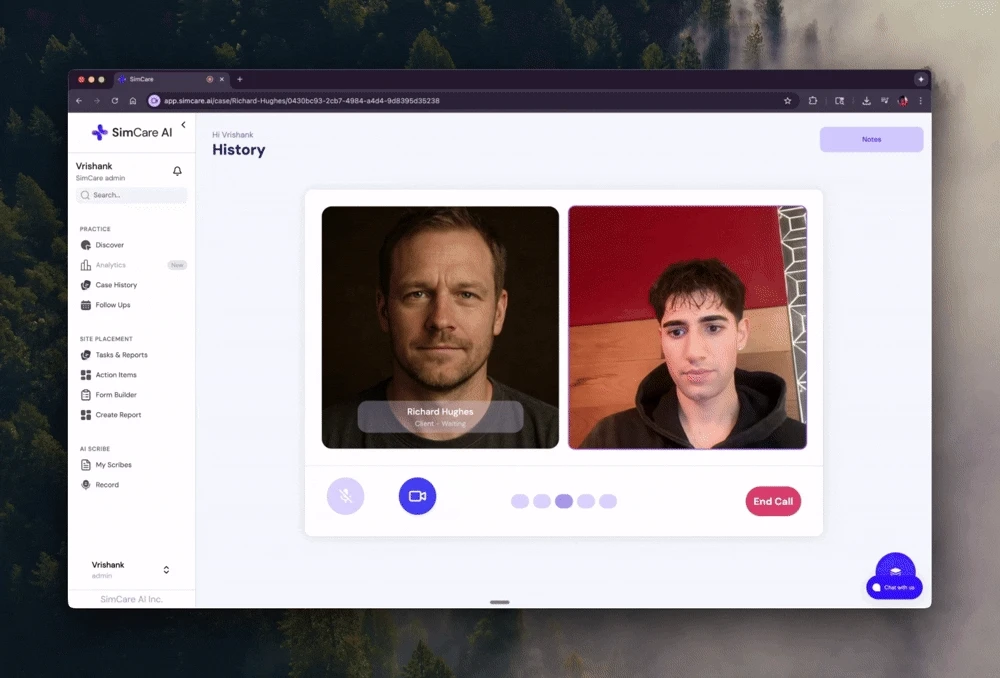 Active session with natural conversation flow